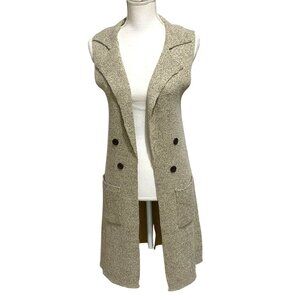 Love Tree Duster Vest Womens M Beige Light Academia Classic Warm and Cozy Knit
